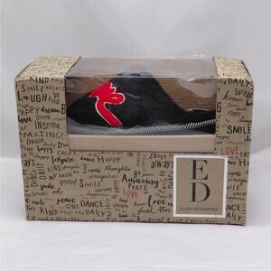 Ellen DeGeneres Wilesly Women's Slippers Shoes Size 7M Black Cozy Plush Fleece